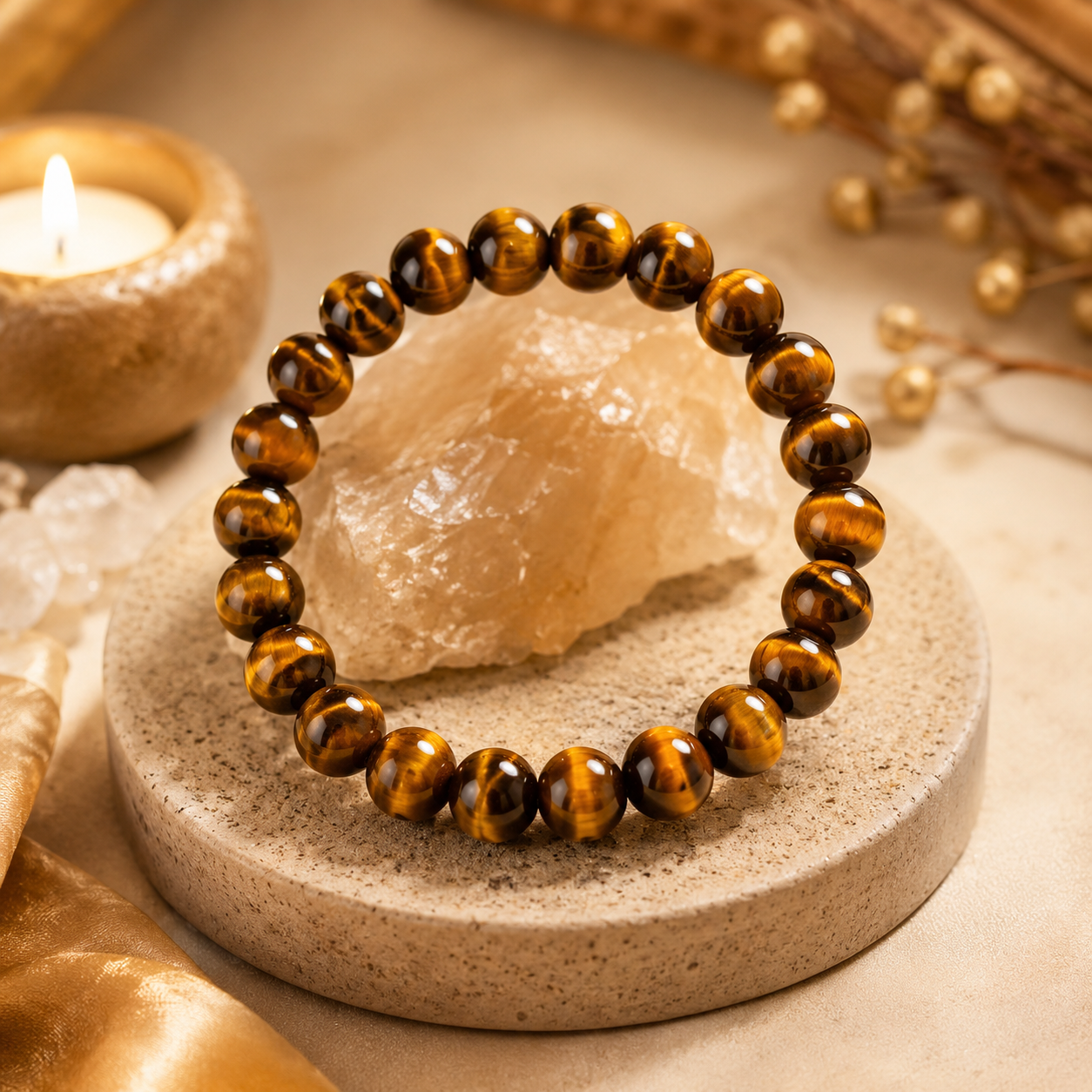 5f153502-e6e9-48fe-b0c9-6bd46751b296 Tiger Eye Bracelet – Confidence, Success & Protection Crystal Bracelet - Image 1