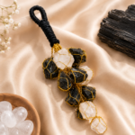 Selenite & Black Tourmaline Crystal Door Hanging – Protection, Cleansing & Positive Energy