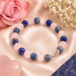 Rose Quartz & Lapis Lazuli Crystal Bracelet – Love, Confidence & Communication